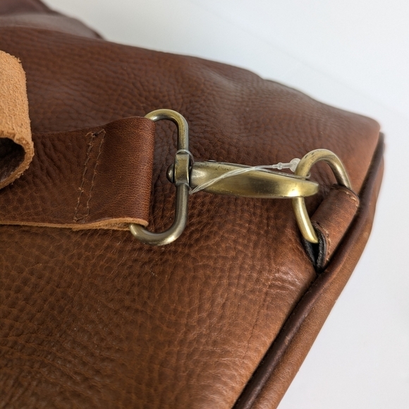 Anonimo Fiorentino Pebbled Leather Drawstring Closure Backpack Bookbag Brown - Picture 8 of 16